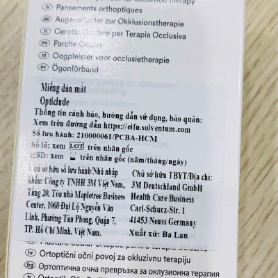 Miếng dán mắt 3M Nexcare nhược thị cỡ lớn 1539 cho trẻ trên 6 tuổi ( bao bì mới)