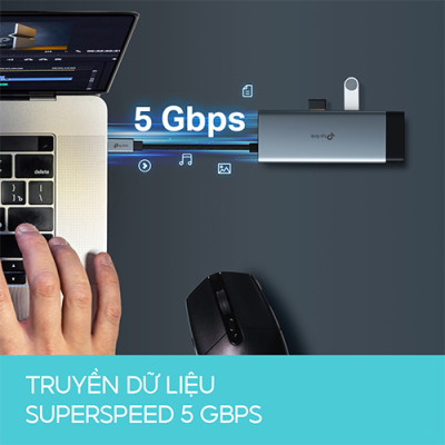 Cổng chuyển đổi TP-Link 6-in-1 USB-C UH6120C - Hàng chính hãng