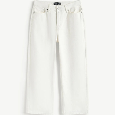 Quần denim nam / Quần jean màu Trắng thêu túi sau Form Straight cropped - RT 10S25DPA011 | ROUTINE CÀ MAU