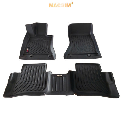 Thảm lót sàn sd Mercedes E w2014 2024+ Nhãn hiệu Macsim chất liệu nhựa TPE cao cấp màu đen