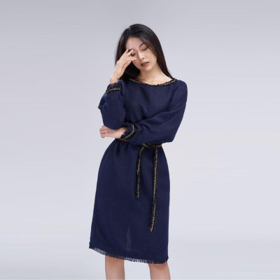 Váy liền nữ kiểu dạ tweed  2NDDATE DR059