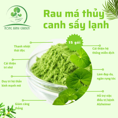 Nông Xanh Garden Combo 2 Hộp Bột Rau Má Thủy Canh Nguyên Chất+Đậu Xanh Cốt Dừa Hộp 15 gói hòa tan uống liền,thanh nhiệt, làm đẹp da