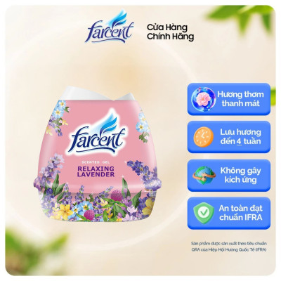    	 Sáp thơm phòng, khử mùi Farcent hương hoa hồng, hoa oải hương, hương chanh 200g hàng chính hãng