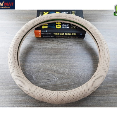 Bọc vô lăng mã 8932 màu be - Chất liệu da thật - Khâu tay 100% size M