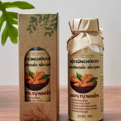 Bột gừng nguyên chất, sấy lạnh, không đường, độ mịn tuyệt đối tan trong nước - Dùng pha trà tuyệt hảo, nấu ăn, làm đẹp, làm bánh