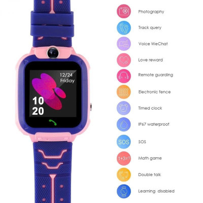Đồng Hồ Thông Minh Trẻ Em Chống Nước Chuẩn IP67 Watch Q12 MÀU XANH - Hàng nhập khẩu
