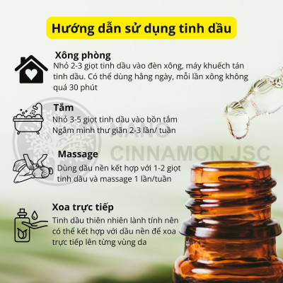Tinh dầu Cam thiên nhiên nguyên chất Nano Cinnamon 10/30/50/100ml - thư giãn, giàu Vitamin C, chống oxy hóa, thanh lọc. Có kiểm định, chiết xuất thiên nhiên