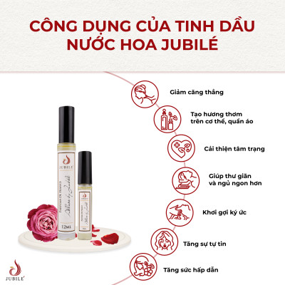 Dolce by Jubilé - Tinh dầu nước hoa Pháp nữ Dạng lăn 12ml Thơm Lâu, Sang Trọng, Quyến Rũ