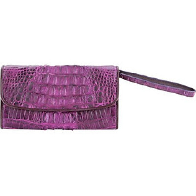 Ví Nữ Da Cá Sấu 3 Gấp Gai Huy Hoàng HT3289 (19 x 10.5 cm) - Tím