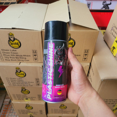 Chai xịt phục hồi nhựa nhám, nhựa đen, dưỡng đen dàn nhám Sprayking Plastic Shine 400ml, dàn áo phai màu