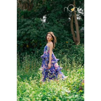 Váy Hai Dây Hoa Bồng Bềnh Lilac Thương Hiệu nOor - NV555
