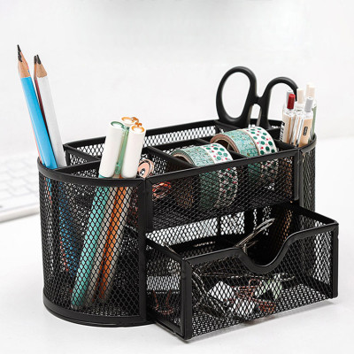 Hộp đựng bút để bàn Văn Phòng Phẩm NASI NS12 nhiều ngăn bằng thép sơn tĩnh điện cứng chắc khay đựng kệ để bút học sinh 