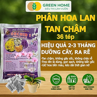 Phân Bón Lan Greenhome, Bao 36 Túi Lưới, Tan Chậm, Không Mùi Hôi, Dưỡng Lan Ra Rễ, Xanh Tốt, Dùng Tốt Cho Sen Đá, Kiểng