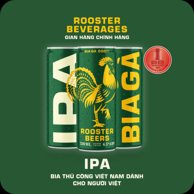 Bia thủ công | Rooster Beers IPA (Bia Gà IPA) Thùng 24 Lon cao Sleek can x 330ml