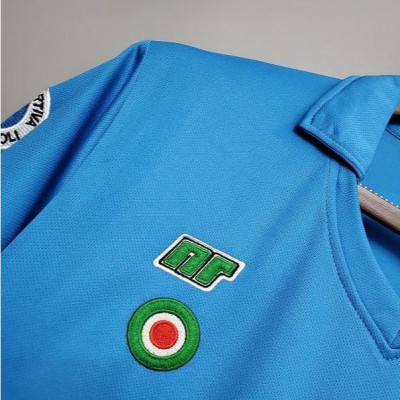 Áo Bóng Đá Retro Napoli 1987/1988- Sân Nhà bản cao cấp vải Cotton Polyester