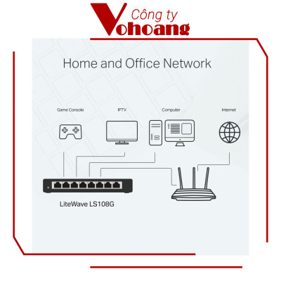 Switch Chia Mạng 8 Cổng Gigabit Tp-Link LS108G Vỏ Kim Loại Thế Hệ Mới - Hàng Chính Hãng