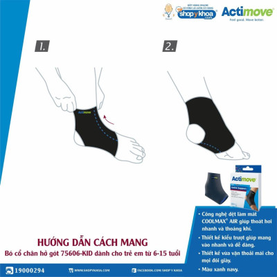 Bó cổ chân hở gót 75606-KID dành cho trẻ em từ 6-15 tuổi Actimove Ankle Support