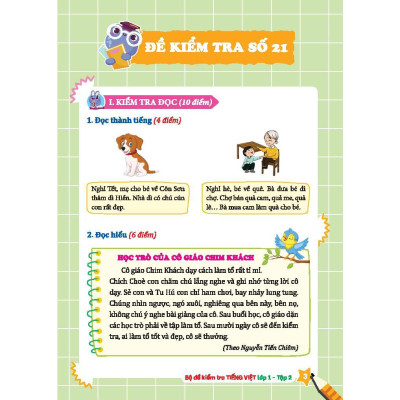 Sách - Bộ Đề Kiểm Tra Tiếng Việt Lớp 1 - Tập 2 - Minh Thắng