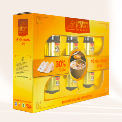 Đặc sản Khánh Hòa - Lốc Yến Chưng Đường Phèn Tứ Vị (6 hũ-70ml) DT NEST/ DT FOOD