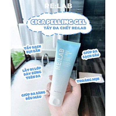 Tẩy da chết dạng Gel Re:lab cica peeling Gel sạch bụi bẩn dầu nhờn da chết giúp da sáng mịn relab