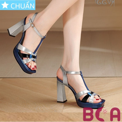 Giày cao gót nữ 8p RO531 ROSATA tại BCASHOP hở mũi, phối màu sành điệu dành cho giới thượng lưu