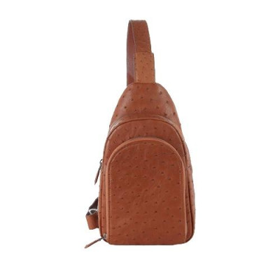 HC6443-44-45-46 - Túi đeo trước nam da đà điểu Huy Hoàng màu đen, nâu đất, vàng bò, nâu đỏ