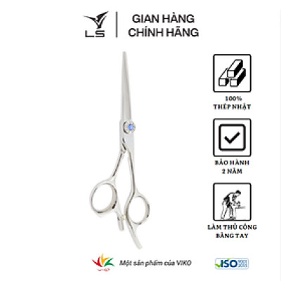 Kéo cắt tóc LS lưỡi thẳng quai offset vênh đỡ ngón cố định PFL