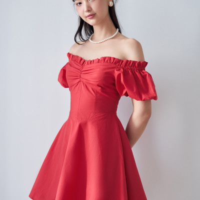 DOTTIE - Đầm ngắn dáng corset - Đỏ - D0483