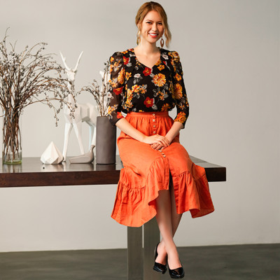 Váy Midi Linen Amsterdam SKI034 Thời trang thiết kế Hity