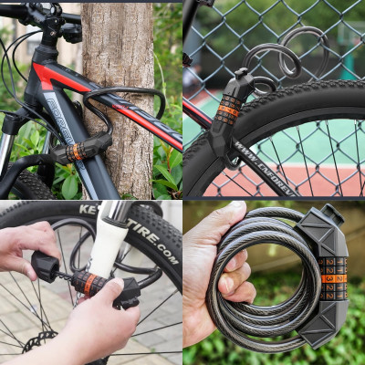 Khóa Xe Đạp OFFICE CHILL Khoá Dây Lõi Thép Mật Mã 5 Số Cao Cấp Chống Trộm Treo Yên Xe Đạp Thể Thao Bảo Hành 90 Ngày 