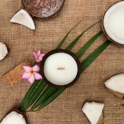 Nến Thơm Gáo Dừa - Pine & Sandalwood ( Thông & Đàn hương )