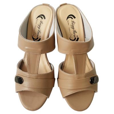 Dép Cao Gót Nữ BIGGBEN Da Bò Cao 9 Phân DCG67