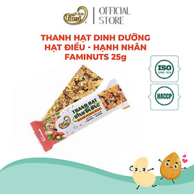 Thanh Hạt Dinh Dưỡng Vị Hạt Điều & Hạnh Nhân Faminuts - Thanh Ngũ Cốc Ăn Kiêng Giảm Cân
