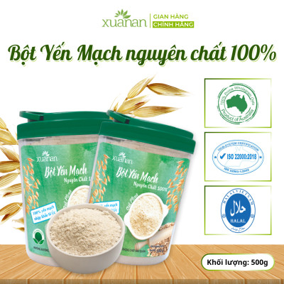 Bột Yến Mạch Nguyên Chất 100% Xuân An [ko đường] Hộp 500G(Tặng Kèm 1 Túi Yến Mạch 150G)