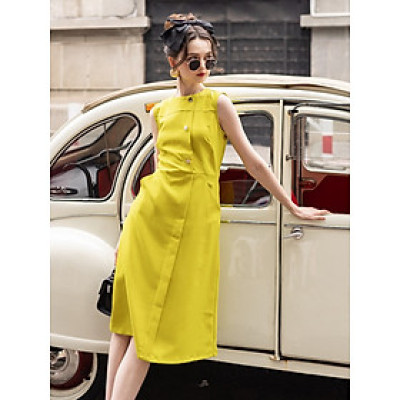 Đầm vàng chanh túi xéo NGADO