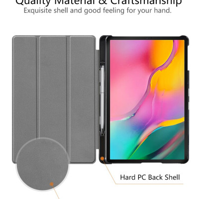 Case bao da chống sốc cho Samsung Galaxy Tab S6 Lite 2022 / 2020 10.4 inch (SM - P615 / P610) hiệu HOTCASE thiết kế siêu mỏng hỗ trợ Smartsleep, gập nhiều tư thế, mặt da siêu mịn - hàng nhập khẩu