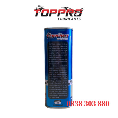 Dầu nhớt xe Ga Cao Cấp TOPPRO 10W30 SN [MUA 2 TẶNG 1 ÁO+2 MÓC KHÓA] [MUA 3 TẶNG 3 ÁO 5 MÓC KHÓA]