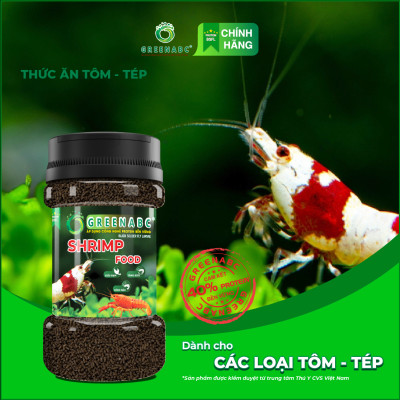 Thức ăn Tôm Tép cảnh GREENABC - Protein 40, kích màu, lên màu đẹp, dễ tiêu hóa, tăng đề kháng - Hộp 68g