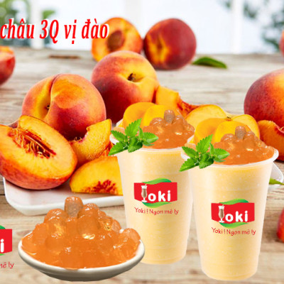 Combo Trân châu 3Q hương vải Yoki và Trân châu 3Q hương đào Yoki