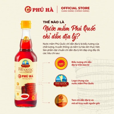 Nước mắm Phú Quốc Chỉ Dẫn Địa Lý Phú Hà 43 độ đạm - Hộp 6 chai 60ml