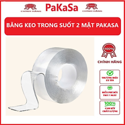 Băng Keo Nano Dán 2 Mặt Trong Suốt - Băng Dính  Đa Năng - Dán Tường Treo Đồ, Treo Tranh Ảnh, Cố Định Vật,...Hàng Cao Cấp Chính Hãng PaKaSa