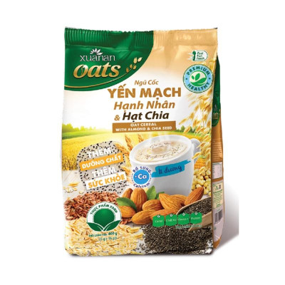 Ngũ Cốc Yến Mạch, Óc Chó , Mè Đen Xuân An 400g( Tặng gói YM 150g)