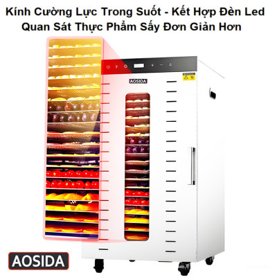Máy sấy thực phẩm công nghiệp thương hiệu cao cấp AOSIDA SS-24H 24 khay - Dung tích 215L - Hàng nhập khẩu