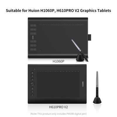 Bút kỹ thuật số Huion PW100 không dùng pin với 2 nút có thể lập trình cho máy tính bảng đồ họa Huion H1060P H610PRO V2