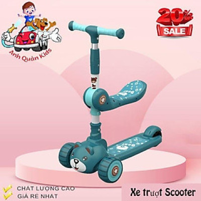 XE TRƯỢT SCOOTER KIÊM XE CHÒI CHÂN GẤU CAO CẤP CÓ NHẠC THV