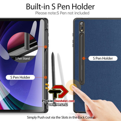 Bao da chống sốc cho SamSung Galaxy Tab S9 FE+ chính hãng Dux Ducis Domo có khay đựng bút - Hàng chính hãng 