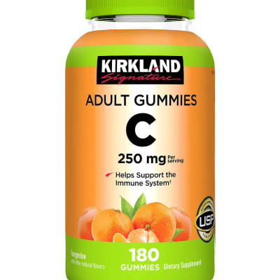 Kẹo dẻo bổ sung Vitamin C Kirkland Adult Gummies C 250mg hộp 180 viên của Mỹ