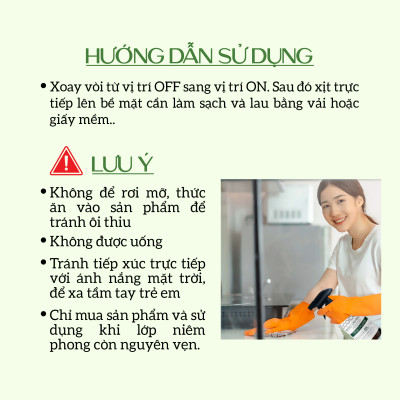 Nước xịt lau bàn ăn hữu cơ Bồ hòn tinh dầu Quế 500ml