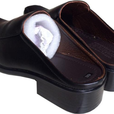 Dép nam bít mũi da bò Trường Hải màu đen đế cao 3.5cm HÌNH ẢNH THẬT