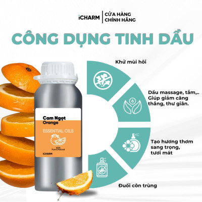 Tinh dầu xông phòng 500ml, 1 Lít - Tinh dầu thiên nhiên nguyên chất, đuổi muỗi iCHARM